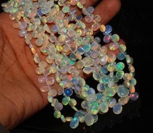 โอปอลเอธิโอเปียแท้ ประกายสีสวยงาม รูปทรงหยดน้ำ/ทรงลูกแพร์  แบบบริโอเล็ต  ลูกปัด  สีเวโล  รับรองโดยผู้ตรวจสอบบุคคลที่สาม - Product Image 2