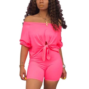 Sudadera de algodón 100% para mujer, sudadera recortada de verano más vendida con diseño de nudo frontal, precio al por mayor, ropa de verano absorbente - Product Image 2