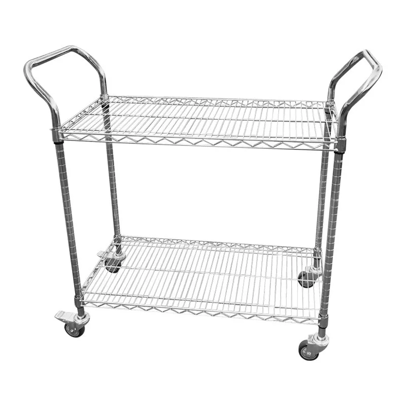 Logistics warehouse distribution picking turnover two level trolley carbon steel material trolley manufacturers wholesale