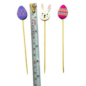 100 Piezas de Decoración de Mesa de Bambú con Diseño de Flamenco y Cactus de 5 Pulgadas, Selecciones de Cócteles y Comida para Fiestas de Pascua - Product Image 1