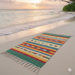 Alfombra Rectangular Moderna de Felpa Floral, Reversible, Lavable a Máquina, para Hogar, Camping, Viajes y Ejercicio - Product Image 1