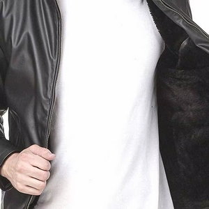 Chaqueta de Cuero Genuino Personalizada para Hombre, Chaqueta de Motociclista de Invierno para Hombre, Chaquetas de Cuero Genuino Cálidas para Hombre - Product Image 6