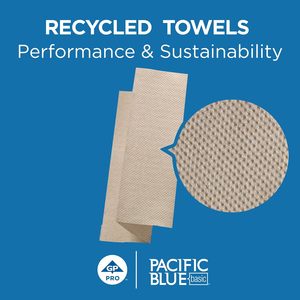 Pacific Blue Basic Recycled Multifold 1-Ply <b>Paper</b> Towels, Brown, 9.4” x 9.2”, 250 Towels/Pack, 16 Packs/Case (23304) - Product Image 5
