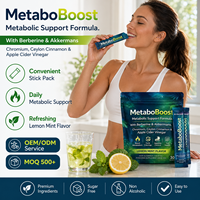 MetaboBoost Mélange de Boissons Métaboliques à Marque Blanche Berbérine Akkermansia Chrome Cannelle Vinaigre de Cidre de Pomme Citron Menthe