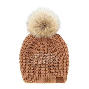 Winter Warm Knitted Bobble Beanie Hat Custom Logo Bobble Hat For Men And Women Custom Logo Bobble Beanie Hat - Product Image 2