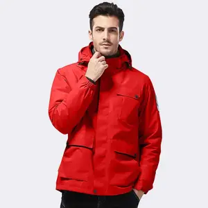Jaket Puffer terbaru warna merah terlaris Musim Dingin bertudung gelembung Puffer mantel bawah kustom pasangan jaket puffer pria