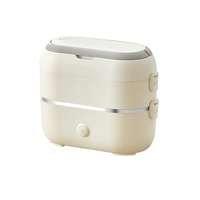 Boîte à lunch électrique de style moderne, facile à utiliser, chauffe-aliments, bol intérieur en acier inoxydable 304, double couche, 2L, avec certification