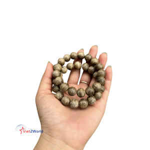Superior Fashion Handmade 100% Natural <b>Wood</b> <b>Beads</b> High Quality 17 <b>Beads</b> 12mm in Size Underwater Oud <b>Bracelet</b> Direct Viet Nam - Product Image 3