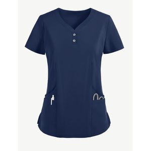 Uniforme de salon de spa pour femmes de coupe moderne ensemble de haut et de pantalon d'infirmière logo personnalisé vente en gros d'ensemble de gommage à bas prix pour hôpitaux médicaux - Product Image 6