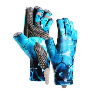 Gants de pêche à demi-doigt pas cher prix Sports de plein air pêche Protection solaire unisexe polyester respirant gants de pêche en plein air - Product Image 1
