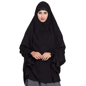 2022批发供应商定制纯色涤纶新设计伊斯兰女士披肩穆斯林女士平纹雪纺头巾围巾