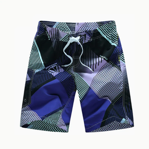 Short d'été classique tendance OEM pour hommes, salopette en maille respirante à séchage rapide imprimée de logos, en nylon et coton décontracté - Product Image 5