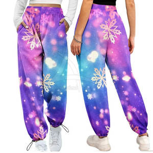 Pantalon d'hiver pour femmes fabriqué en usine avec un devant plat, sublimation, personnalisez votre propre logo, 100% coton, vêtements de rue - Product Image 4