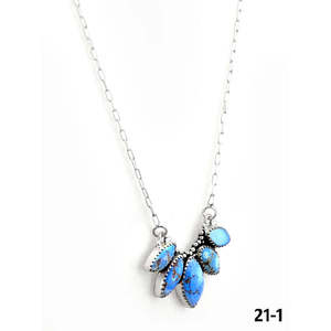 Collier artisanal en turquoise et argent sterling Golden Hills du sud-ouest, bijou de collection culturelle - Product Image 3