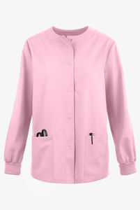 Blouse d'infirmière chaude avec fermeture à boutons-pression, deux grandes poches plaquées inférieures et une poche poitrine - Product Image 5