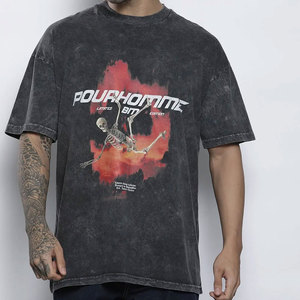 Hombres Moda Look Casual Wear ácido lavado camisetas completo parcheado de gran tamaño nuevo elegante desgaste ácido lavado camisetas - Product Image 1