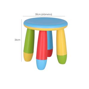 Sgabello per Bambini WELL HOME Blu, Design in Plastica Resistente, Diametro 30x26 cm, Sedia per Bambini - Product Image 3