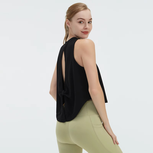 Débardeur tendance pour femmes en spandex/polyester, sans manches, décontracté pour l'été, écologique, séchage rapide, respirant, logo personnalisé OEM, privé - Product Image 2