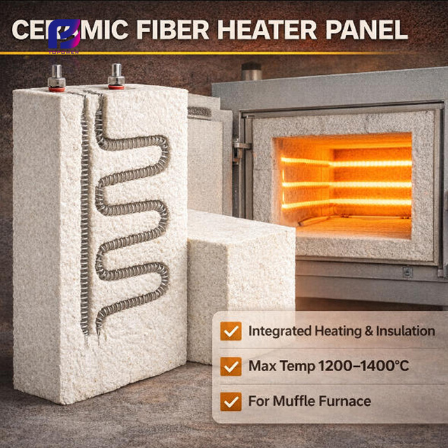 Ceramic Fiber Heater Panel With Embedded Heating Wire for Muffle Furnace High Temperature
