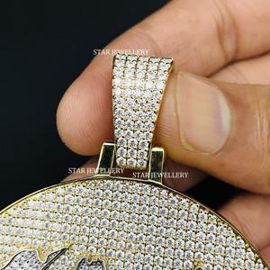 Pendentif avec logo Moissanite personnalisé, Pendentif avec logo personnalisé Moissanite VVS, Pendentif Moissanite personnalisé, Pendentif Moissanite Hip Hop en argent - Product Image 6