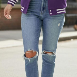 Veste universitaire pour femmes tendance 2025, unie, boutonnée, vêtements de rue d'hiver, vestes de baseball pour femmes - Product Image 6