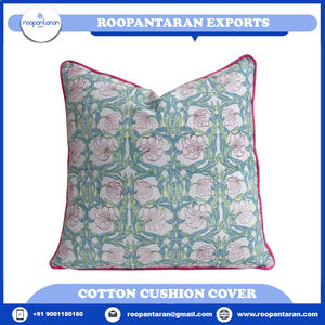 Latest Stylished Home Decor Pillow <b>Cover</b> 100% Cotton Fabric Hand Block Printing Piping <b>Cushion</b> <b>Cover</b> Hand Printed Pillow Case - Product Image 6