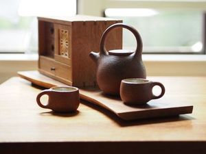 Handmade Nordic Style Coco Palm Wooden <b>Tea</b> <b>Set</b> with Custom Logo Pot and Tray Teapot and <b>Cup</b> <b>Sets</b> - Product Image 4