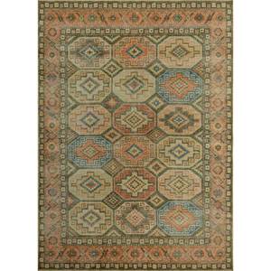 Erbe Hand Knotted Wool <b>Rugs</b> Red Orange Geometric Abstract Pattern Classic <b>Boho</b> Style Big Rectangle for Home Hallway GS-7061 - Product Image 1