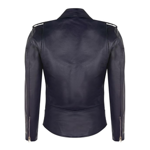 Veste en cuir de vachette de motard unisexe pour hommes noirs conception personnalisée vestes d'équitation lourdes de haute qualité - Product Image 3