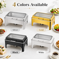Ensemble de chauffe-plats en acier inoxydable doré de luxe 9L équipement de restauration pour l'utilisation de fête de restaurant d'hôtel de mariage