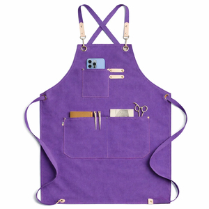Delantal Morado sin Mangas con Múltiples Bolsillos para Cocinar y Uso Diario, Lona Resistente al Agua, Estilo Clásico - Product Image 1