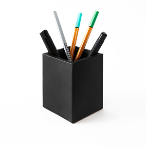 <b>Desk</b> Organizer Set Bonded Leather Black Pen Holder Valet Tray File Tray Business Card Holder - Product Image 2