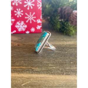 Bague en argent sterling avec turquoise Mohave Kingman, taille 5.75, sertie à la main, pierre naturelle - Product Image 4