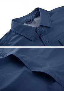 El mejor diseño cómodo Camisa de carga para hombres Tela de franela Anti-retráctil Transpirable Última tendencia Estilo Safari Venta caliente Precio barato - Product Image 4