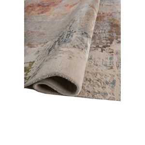 Alfombra Kavi Gris y Negra Anudada a Mano de Lana y Seda de Bambú con Patrón Abstracto para Sala de Estar o Pasillo, Tamaño 9x12 - Esk-439 - Product Image 2