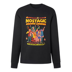 T-shirt à manches longues aux vibrations rétro nostalgiques, inspiré de la foire du livre de la bibliothèque, vêtement promotionnel - Product Image 2