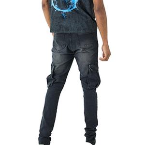 Jean pour homme multi-poches, coupe slim, taille mi-haute, décontracté, en denim, personnalisable OEM, nouvelle mode streetwear, vente en gros, très demandé - Product Image 3