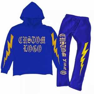 Chándal Deportivo Personalizado con Bordado, Ecológico, Talla Grande, Transpirable, para Hombre, Corte Ajustado, 100% Algodón, con Pantalones Acampanados - Product Image 5