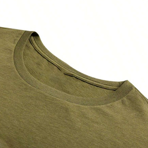 T-shirts doux en coton surdimensionné pour hommes avec logo personnalisé Impression personnalisée Broderie et étiquette de marque - Product Image 3