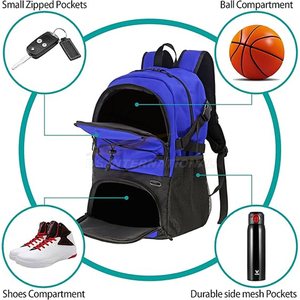 Ventilated <b>Shoe</b> Compartment Basketball Backpack with Detachable Ball <b>Holder</b> Hydration Pocket for Gym & Sports - Product Image 4