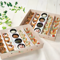 Umwelt freundliche Lebensmittel pyramide Papier box Schlangen gebäck Kuchen Waffel Sushi Brownie Keks papier Take Away Packbox mit Banda nlage