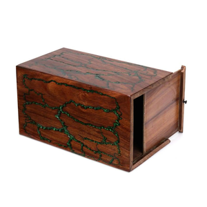 Urna de madera fractal ecológica, arte hecho a mano para recuerdos preciados, urnas de cremación de recuerdo conmemorativo para cenizas humanas - Product Image 4
