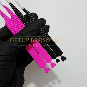 Pince à épiler anti-magnétique en acier inoxydable GETUP BROSONS IMPEX, découpe en forme de cœur, pointe lisse, prise diamantée, outils de précision 10 mm - Product Image 4