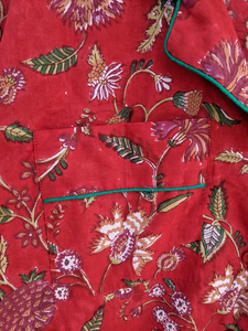 Ensemble de pyjama en coton à imprimé floral Vêtements de nuit respirants avec fermeture à cordon pour toutes les saisons - Product Image 3