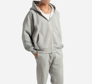 Vente en gros Nouvel arrivage de sweats à capuche zippés pour hommes 100% coton avec logo personnalisé Conception de poche Motif solide Entièrement personnalisable Teint uni - Product Image 5