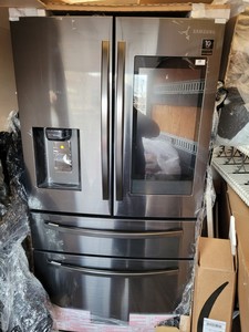 Refrigerador original de puerta francesa de 4 puertas de 28 pies cúbicos con familia de pantalla táctil 21,5 en acero inoxidable a la venta - Product Image 3