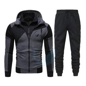 Costumes de jogging 100% coton de haute qualité pour hommes Logo personnalisé Écologique Respirant Grande taille Style d'automne Ensembles à quantité minimale de commande bas - Product Image 1