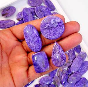 Charoite naturelle Cabochon gros pierres précieuses Charoite pierres précieuses en vrac pour la fabrication de bijoux Agate pierre bijoux pierres précieuses - Product Image 3