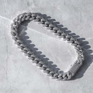 ห่วงโซ่เพชรโมอิส925สเตอร์ลิงทรงกลมตัดเครื่องประดับสำหรับตัวงานแต่งงานทุกเพศพร้อมการชุบเงินสำหรับเขาและเธอตามสั่ง - Product Image 2