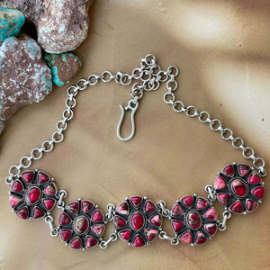 Colliers ras du cou Dahlia Rose en argent sterling fait à la main bijoux de déclaration florale romantique - Product Image 1